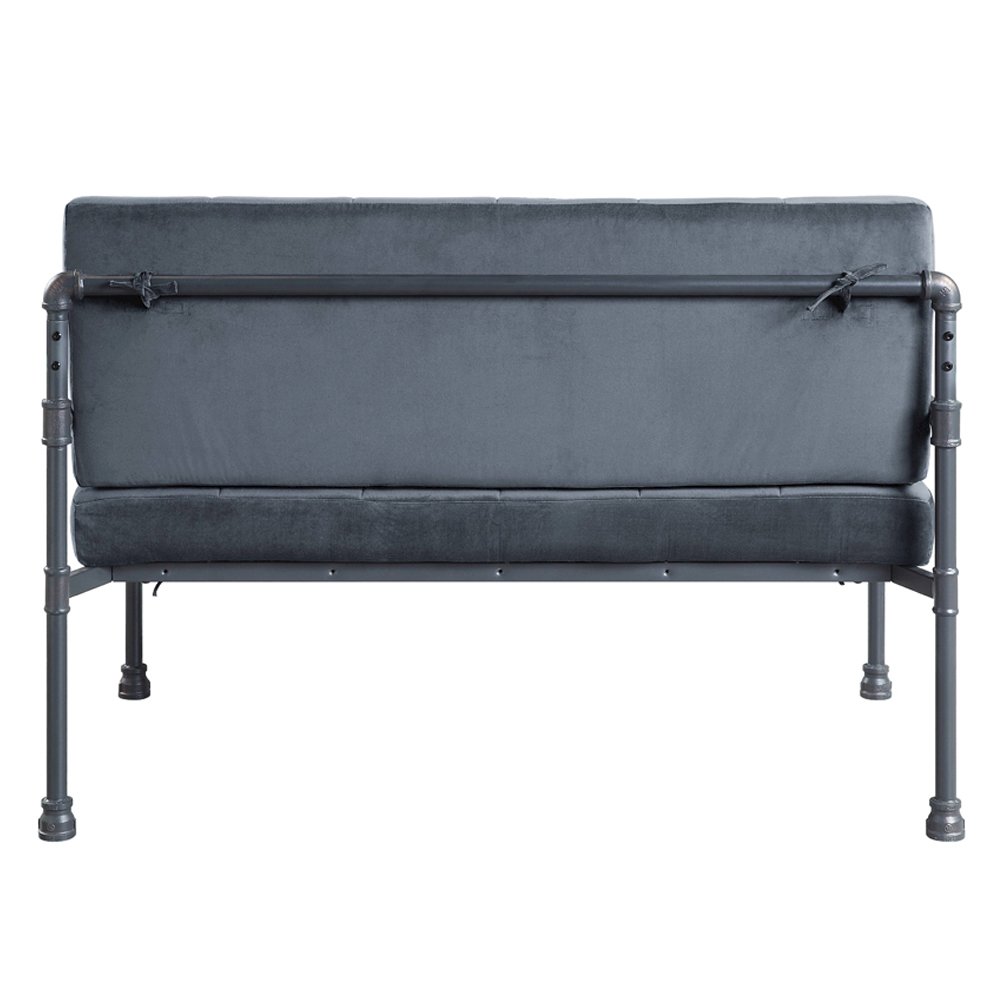 Brantley Loveseat Gray Velvet & Sandy Gray. Picture 5