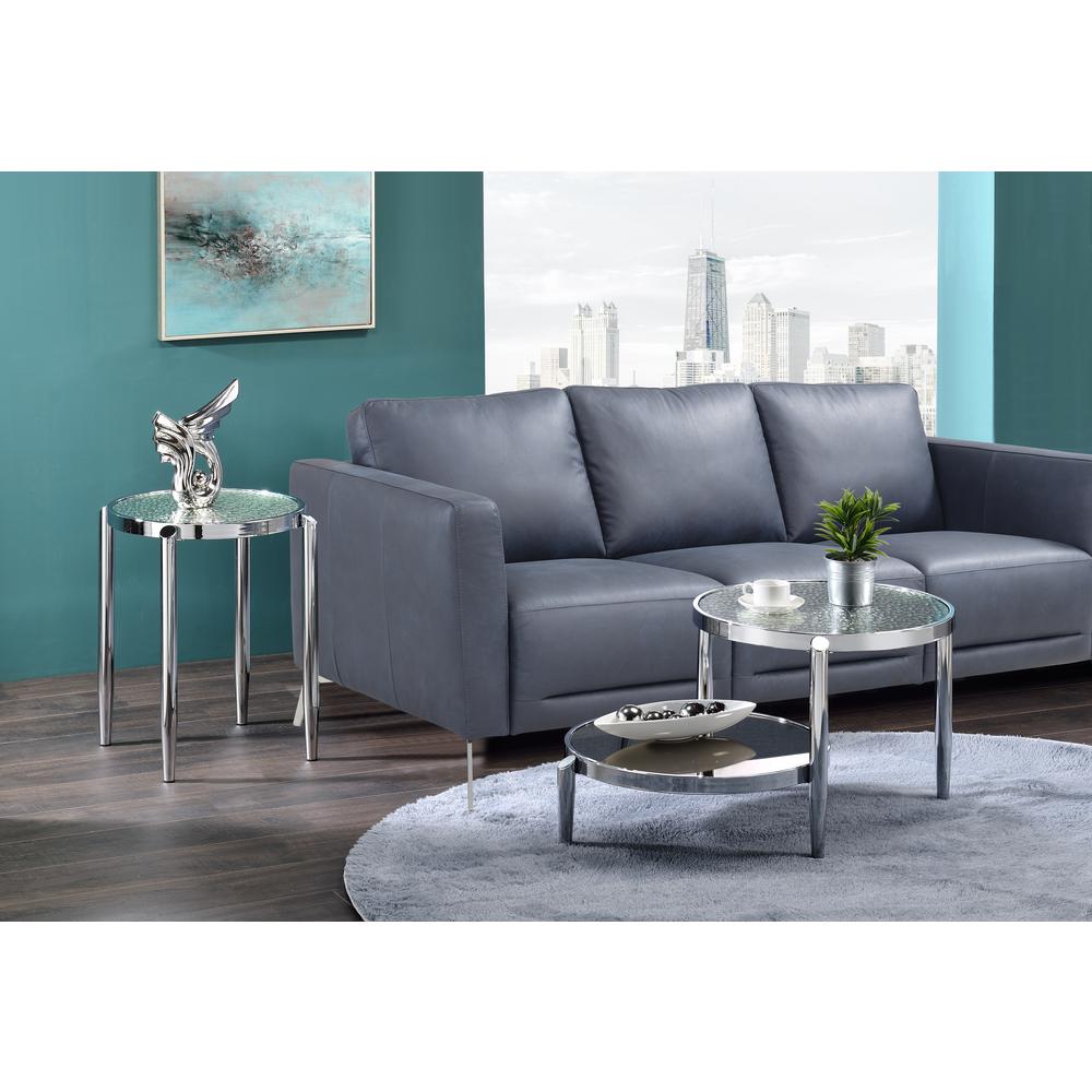 ACME Abbe Coffee Table, Glass & Chrome Finish. Picture 2
