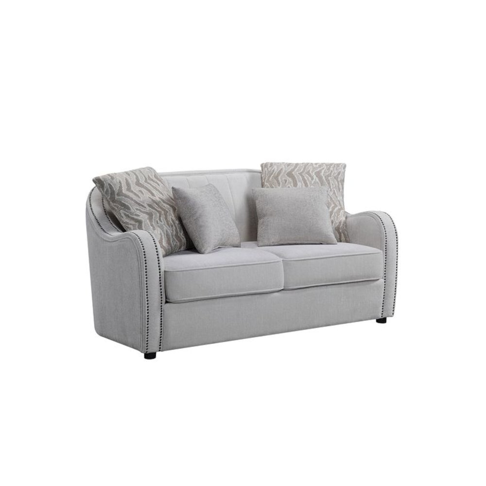 Mahler Loveseat w/4 Pillows Beige Linen. Picture 2