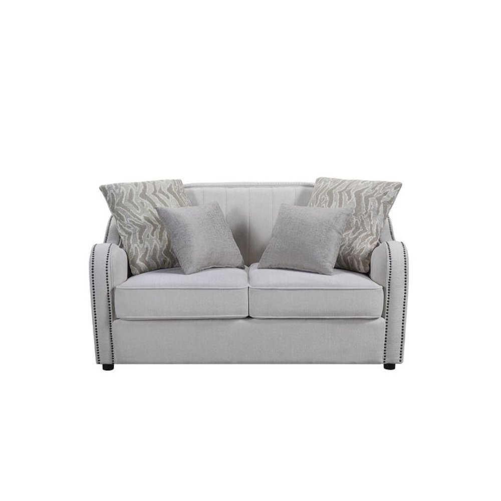 Mahler Loveseat w/4 Pillows Beige Linen. Picture 3
