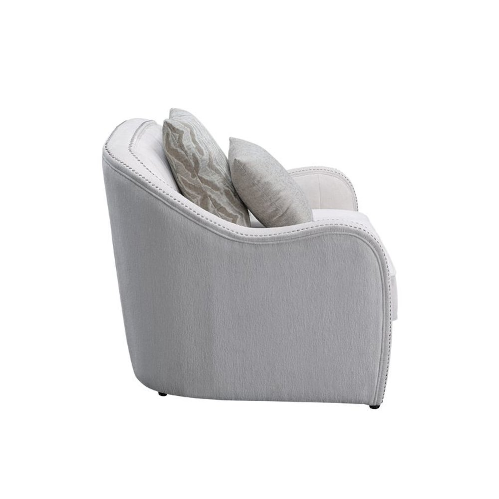 Mahler Loveseat w/4 Pillows Beige Linen. Picture 4