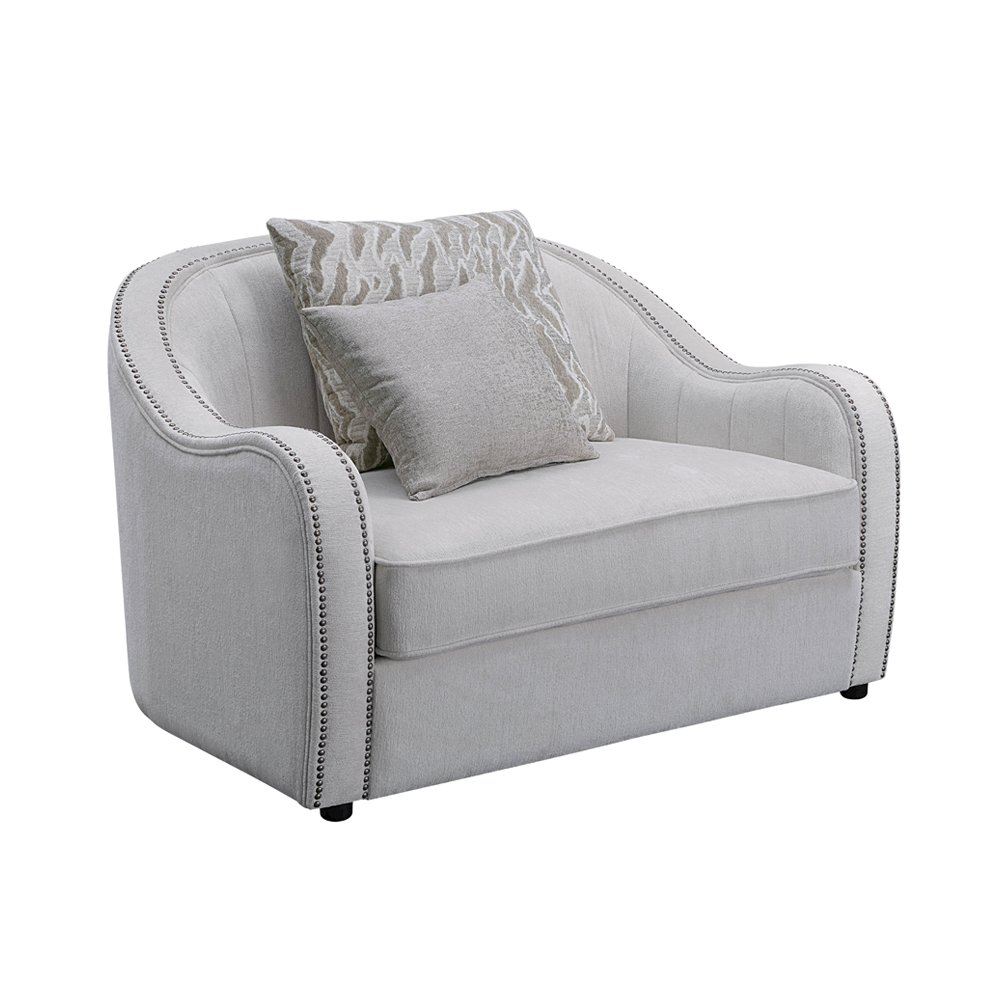Mahler Chair w/2 Pillows Beige Linen. Picture 2