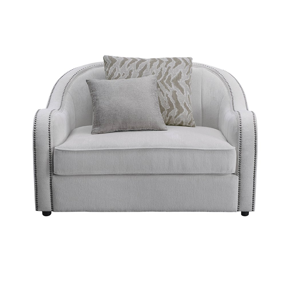 Mahler Chair w/2 Pillows Beige Linen. Picture 3