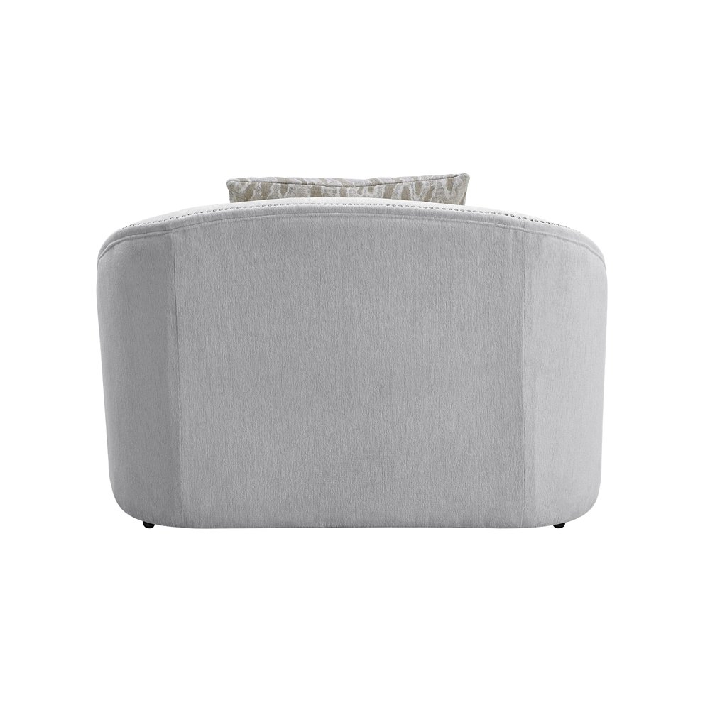 Mahler Chair w/2 Pillows Beige Linen. Picture 4