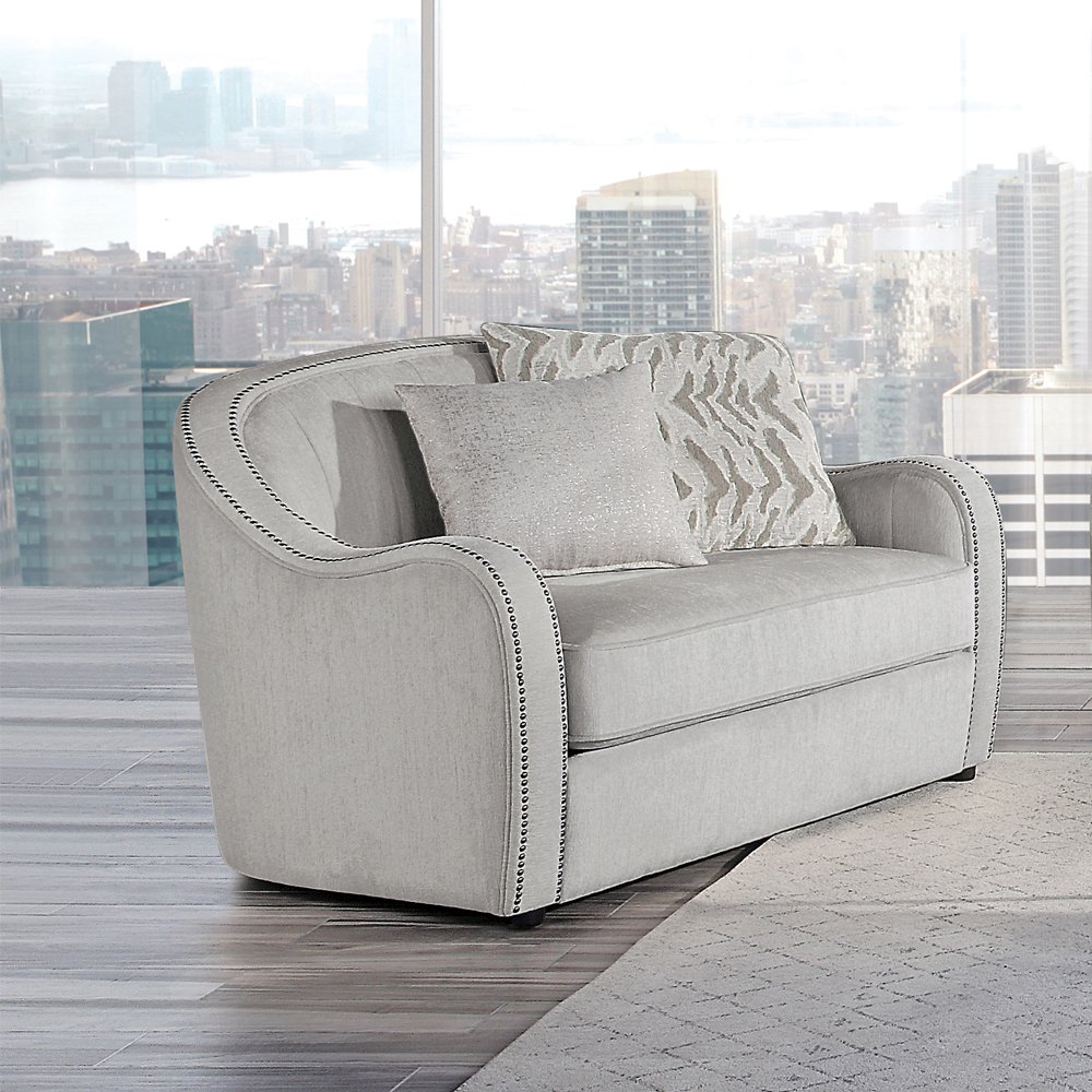 Mahler Chair w/2 Pillows Beige Linen. Picture 1