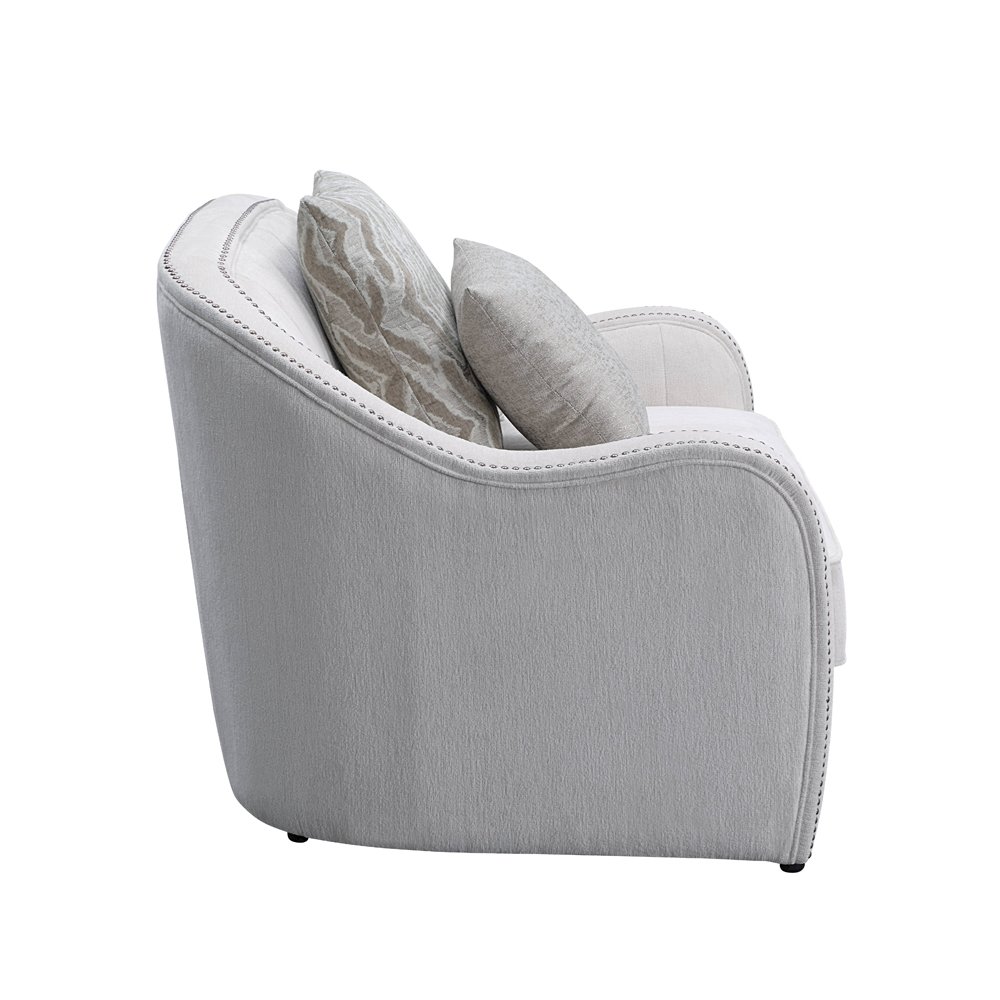 Mahler Chair w/2 Pillows Beige Linen. Picture 5