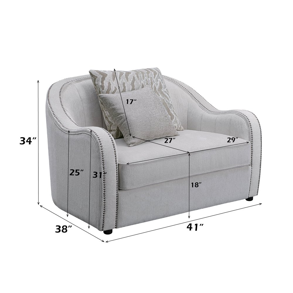 Mahler Chair w/2 Pillows Beige Linen. Picture 8