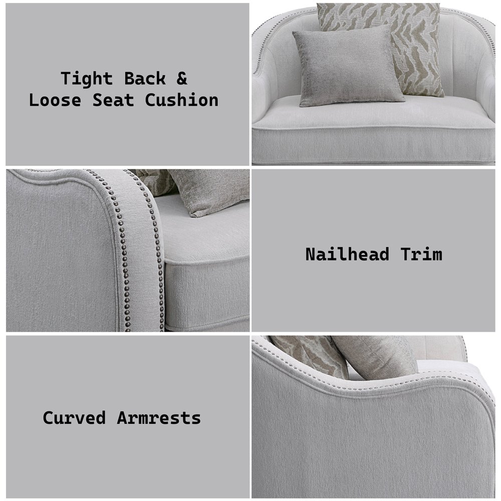 Mahler Chair w/2 Pillows Beige Linen. Picture 9