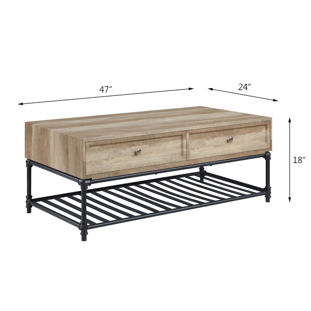 Brantley Coffee Table Oak & Sandy Black. Picture 7