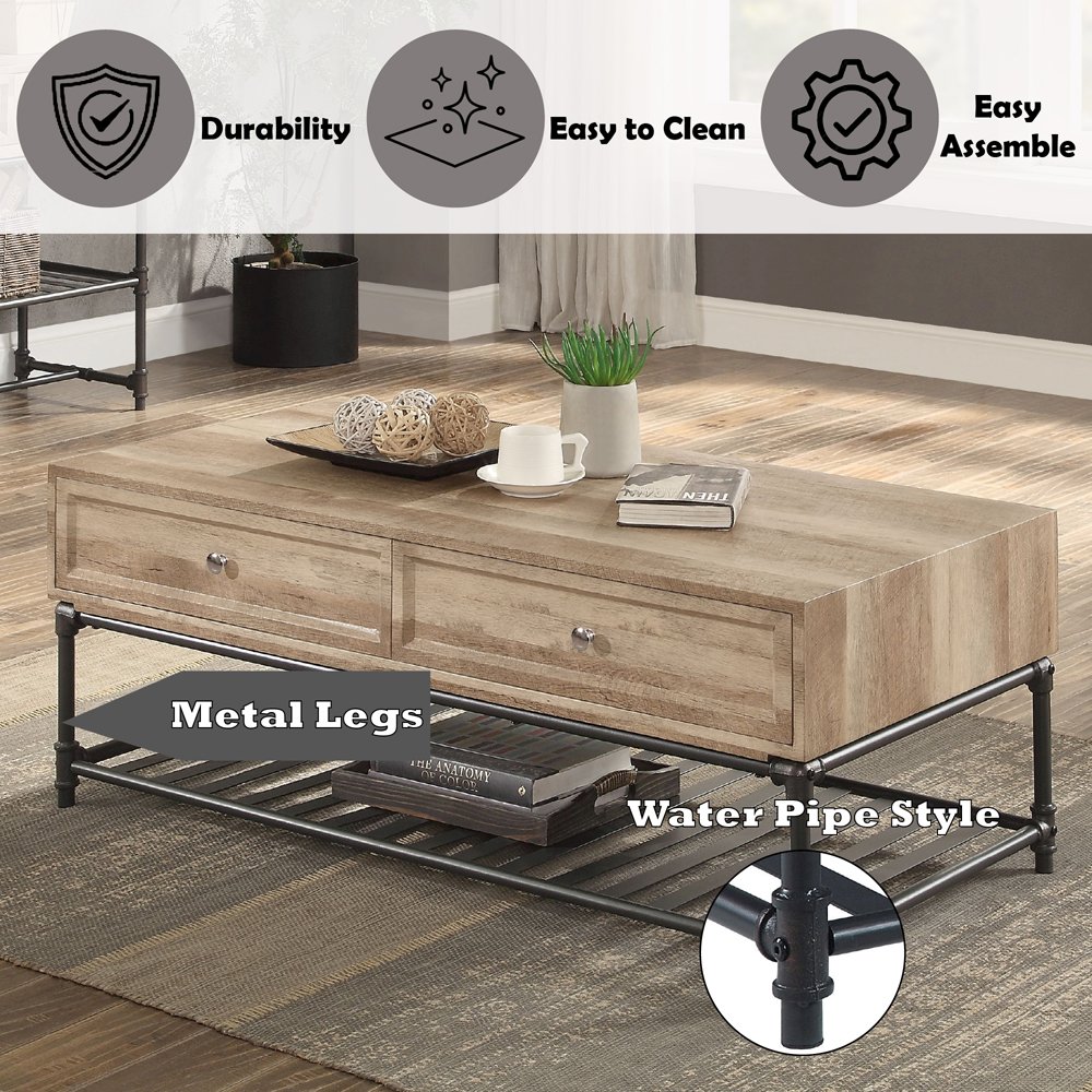 Brantley Coffee Table Oak & Sandy Black. Picture 9