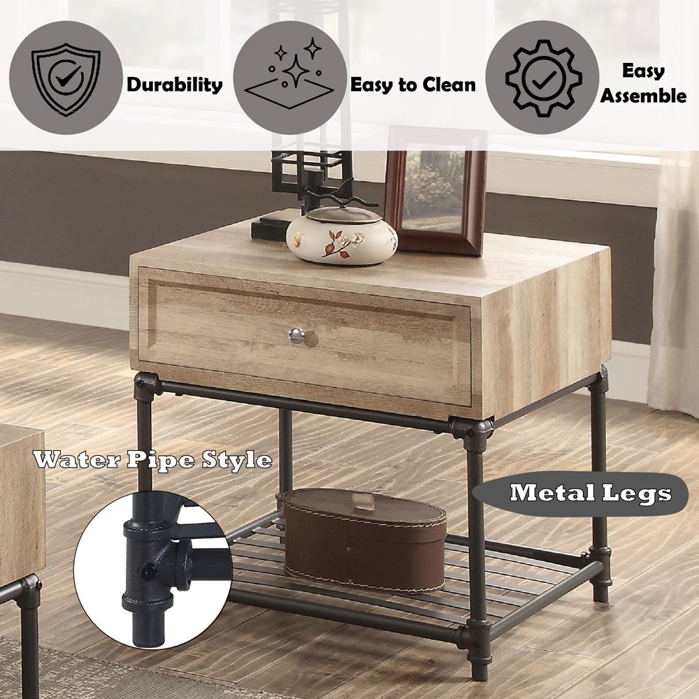 Brantley End Table Oak & Sandy Black. Picture 7