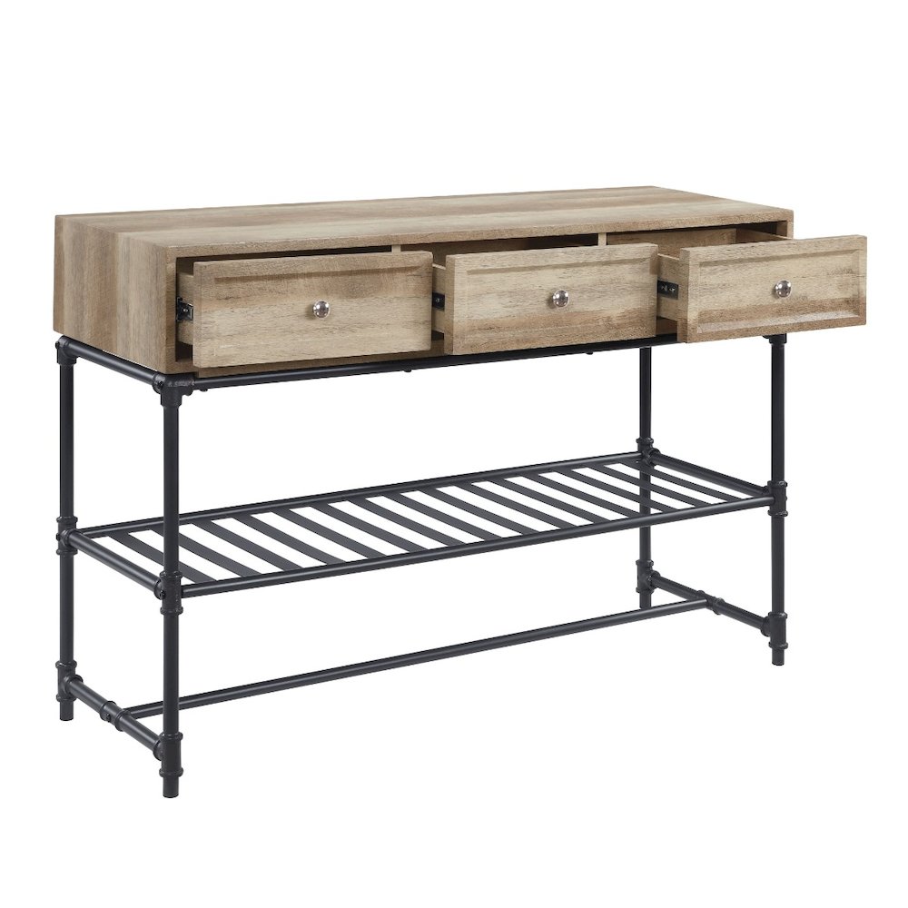 Brantley Sofa Table Oak & Sandy Black. Picture 4