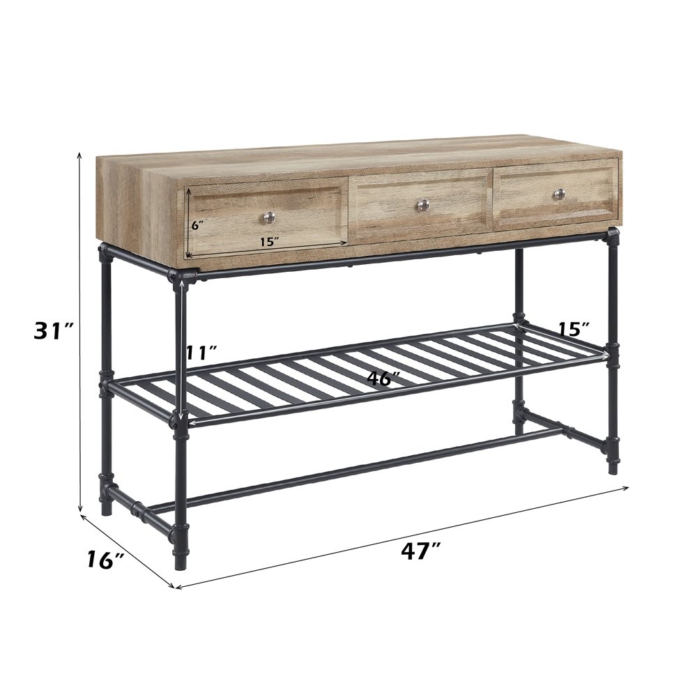 Brantley Sofa Table Oak & Sandy Black. Picture 7