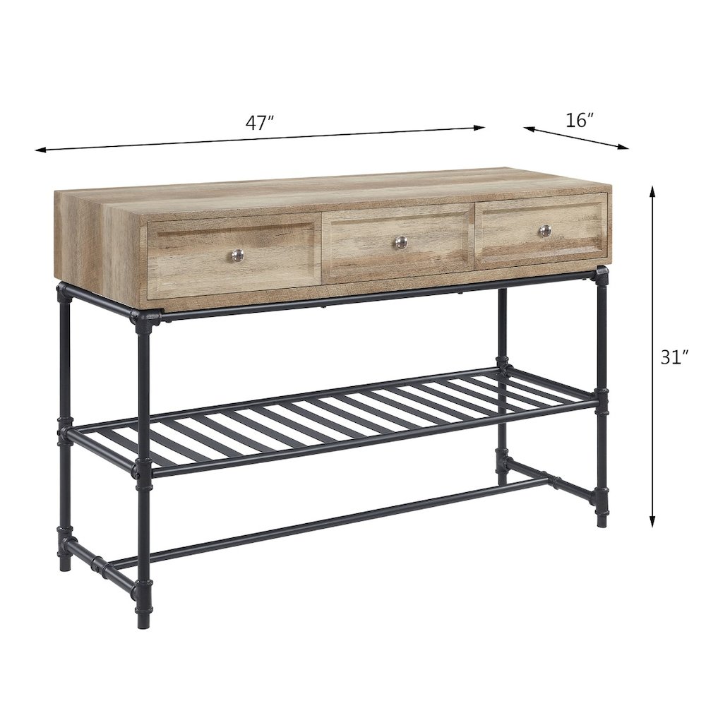Brantley Sofa Table Oak & Sandy Black. Picture 5
