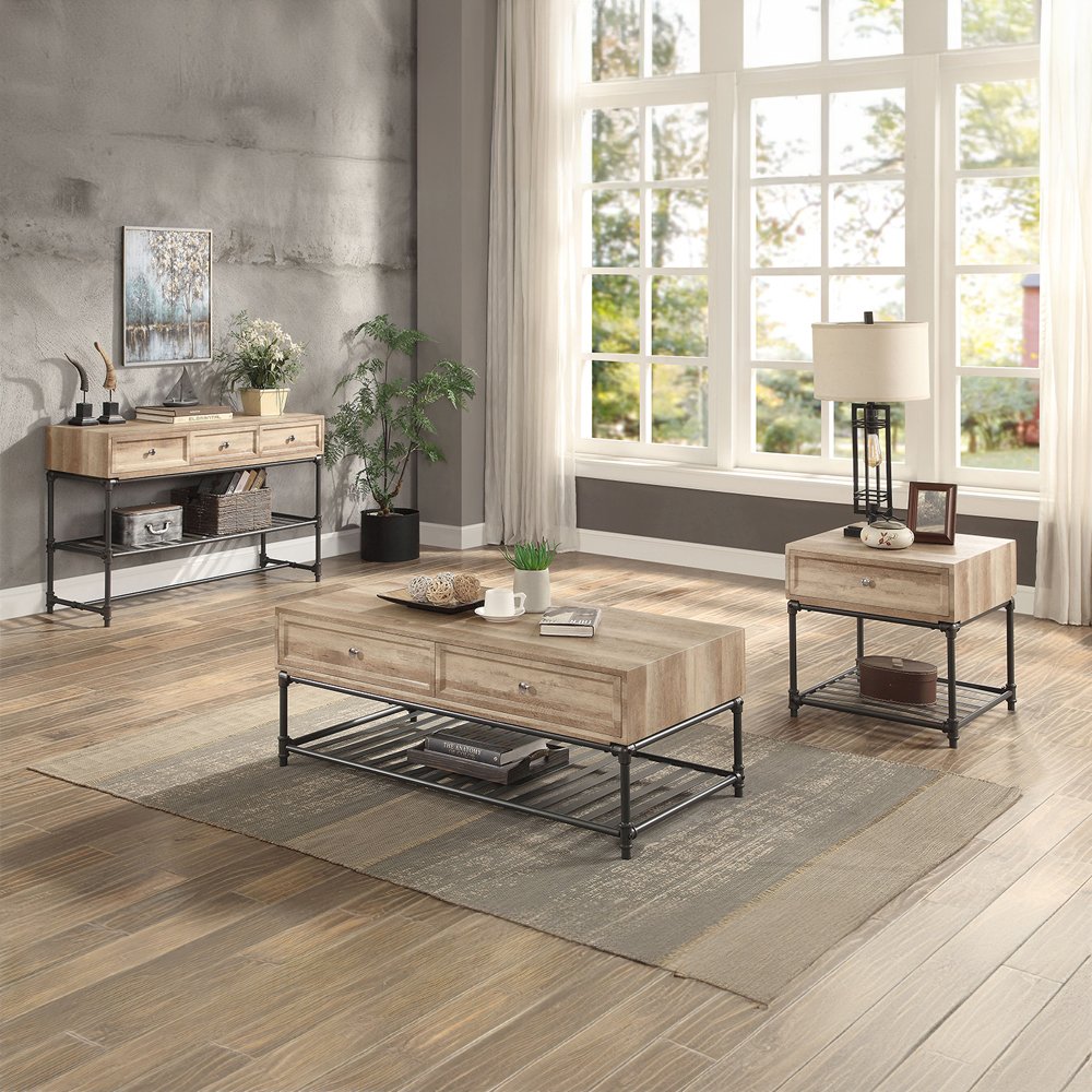 Brantley Sofa Table Oak & Sandy Black. Picture 6