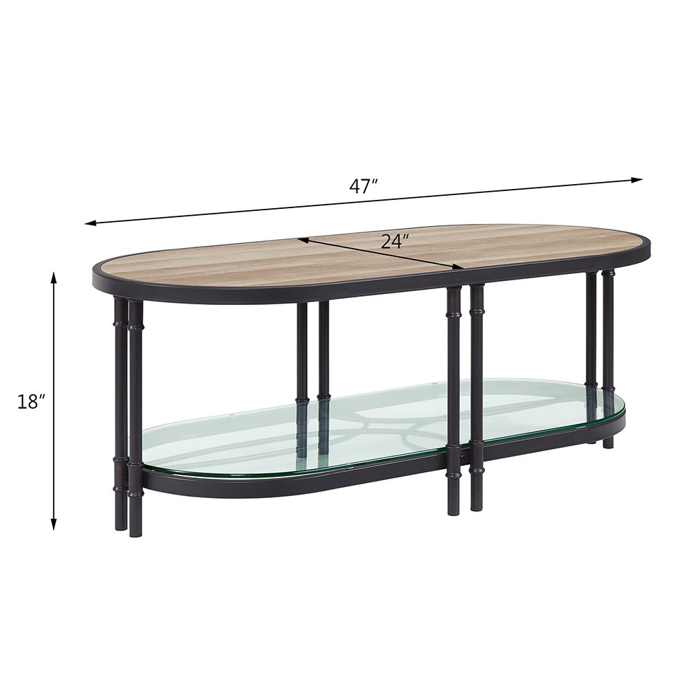 Brantley Coffee Table Oak & Sandy Black. Picture 5