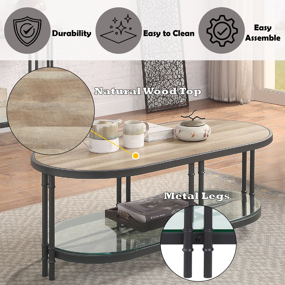 Brantley Coffee Table Oak & Sandy Black. Picture 8