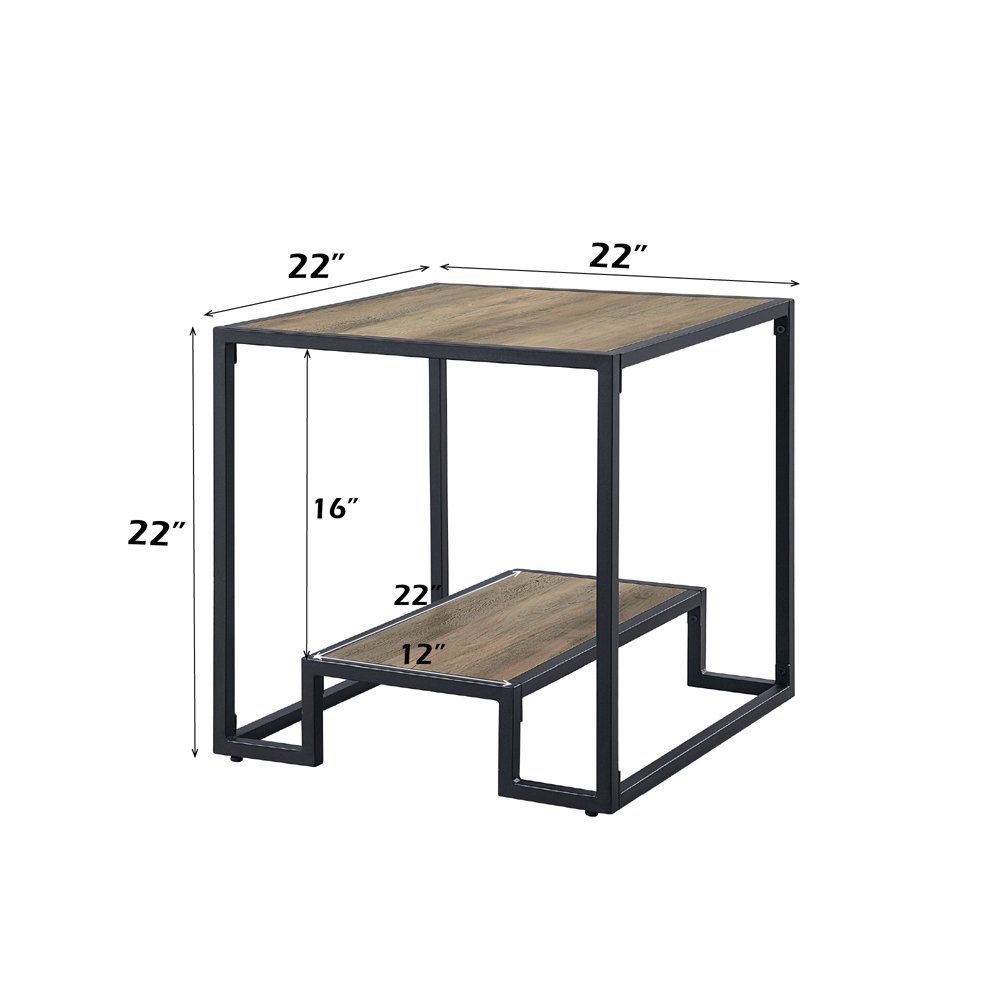 Idella End Table Rustic Oak & Black. Picture 5