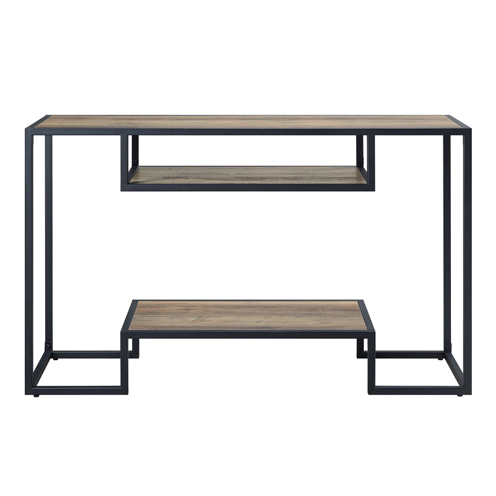 Idella Sofa Table Rustic Oak & Black. Picture 3