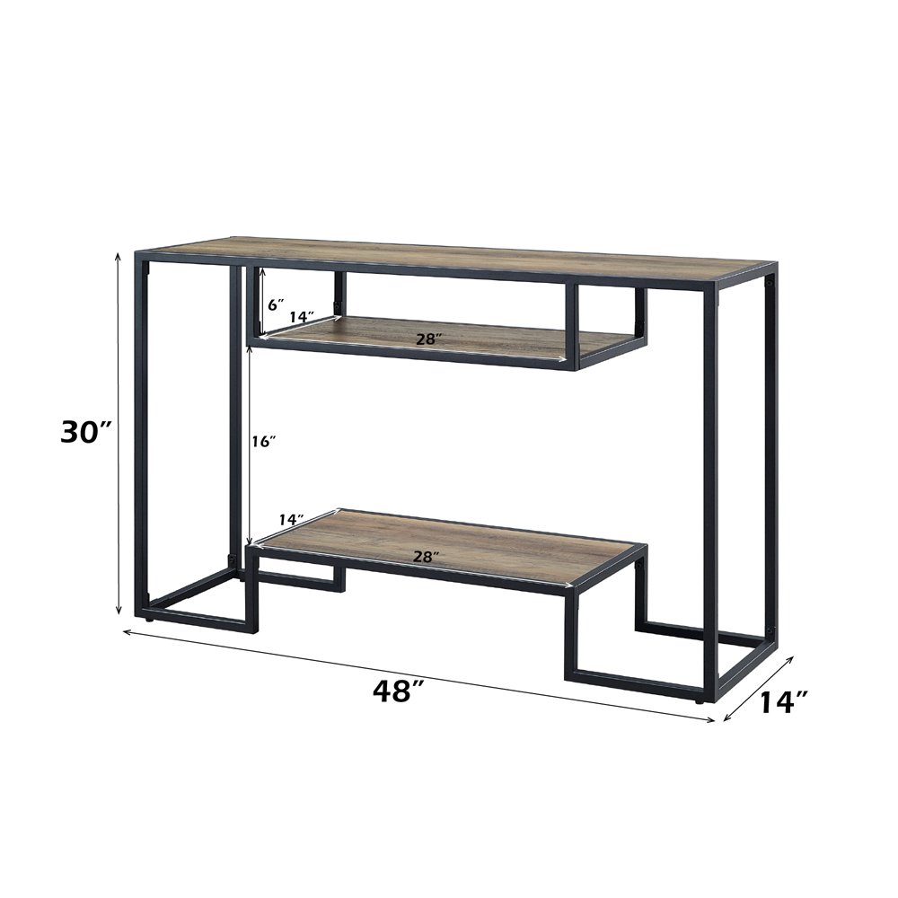 Idella Sofa Table Rustic Oak & Black. Picture 6