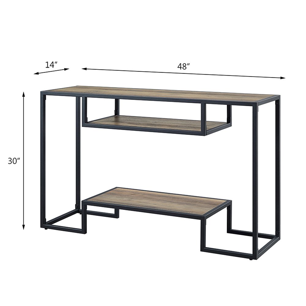 Idella Sofa Table Rustic Oak & Black. Picture 4
