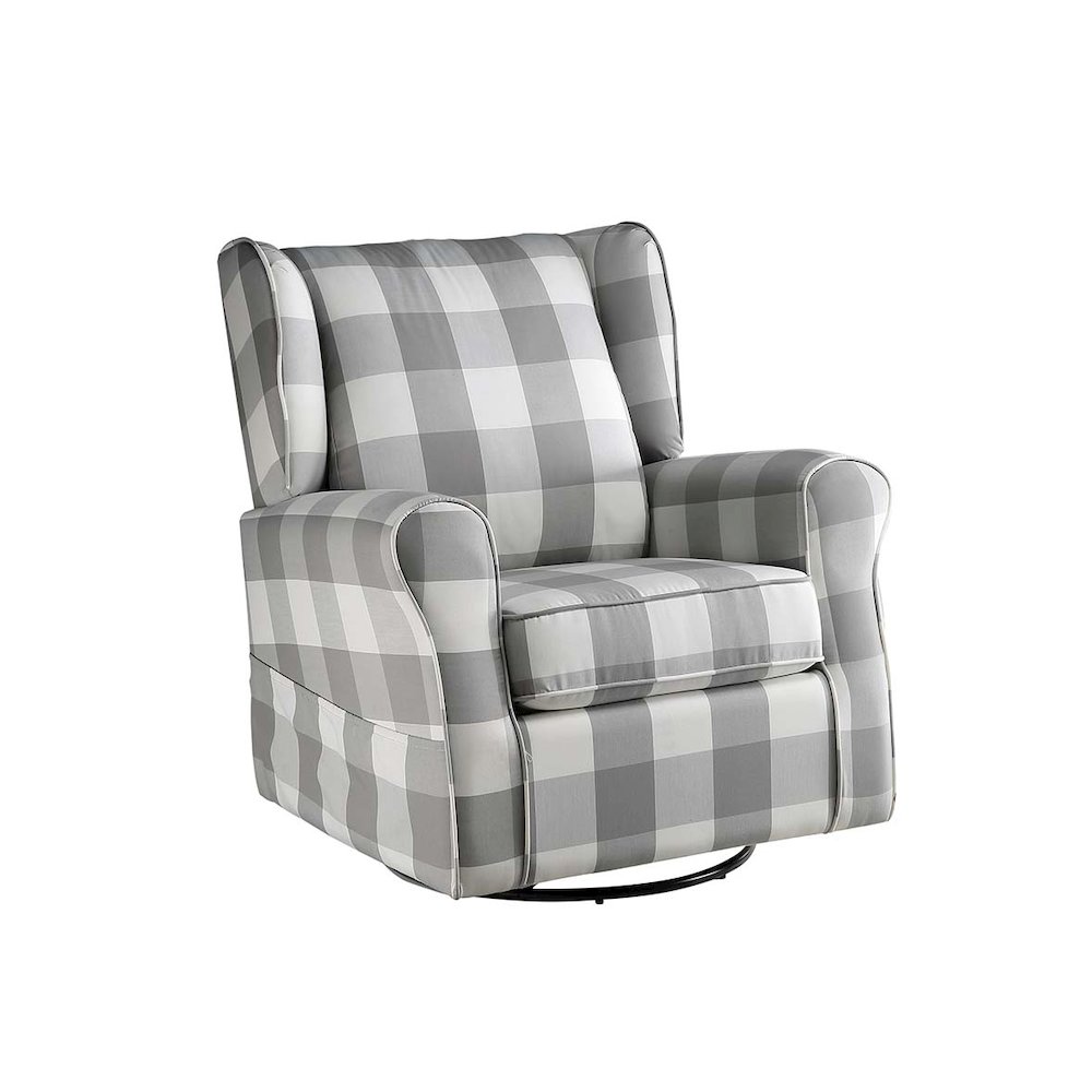 Patli Accent Chair w/Swivel Gray Fabric. Picture 2