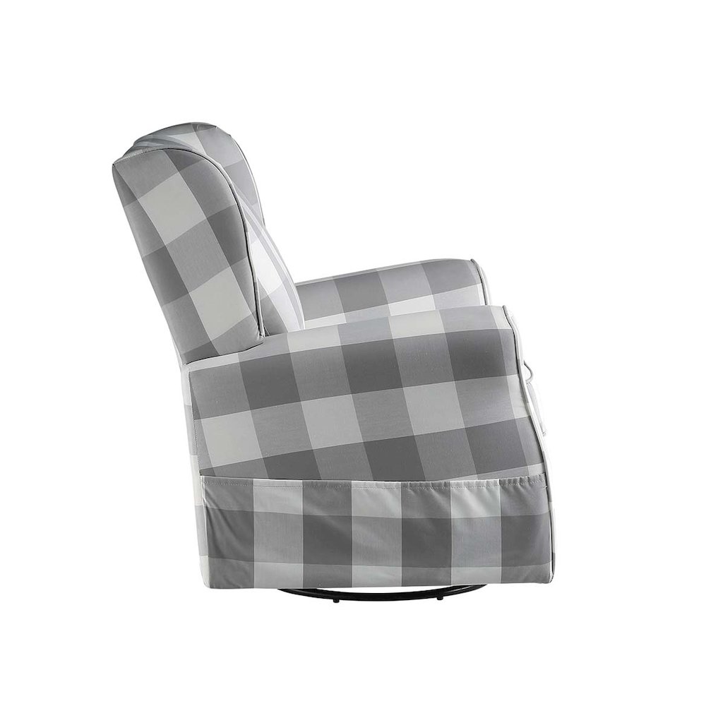 Patli Accent Chair w/Swivel Gray Fabric. Picture 4