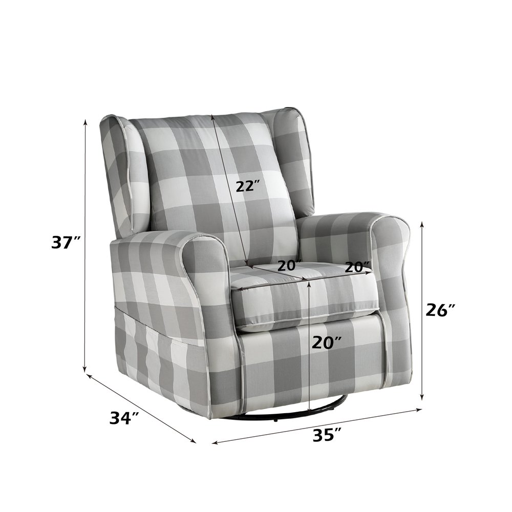 Patli Accent Chair w/Swivel Gray Fabric. Picture 7