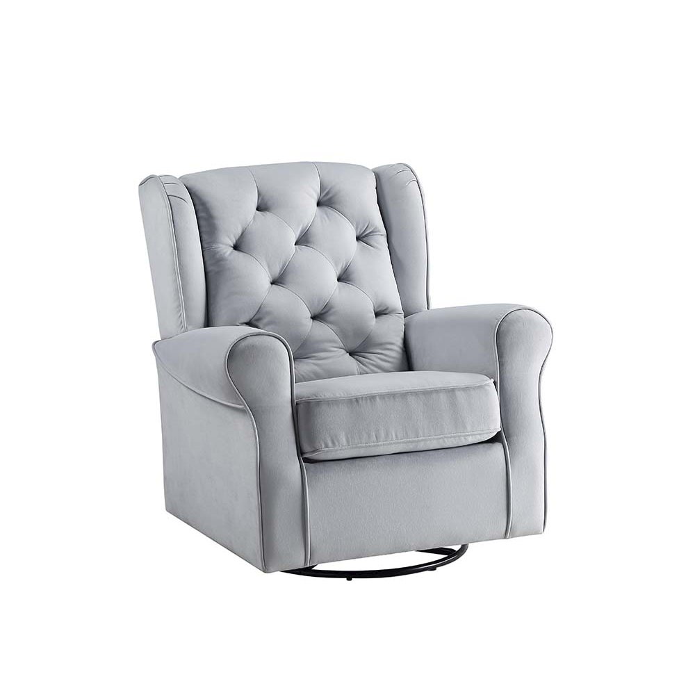 Zeger Accent Chair w/Swivel Gray Fabric. Picture 2