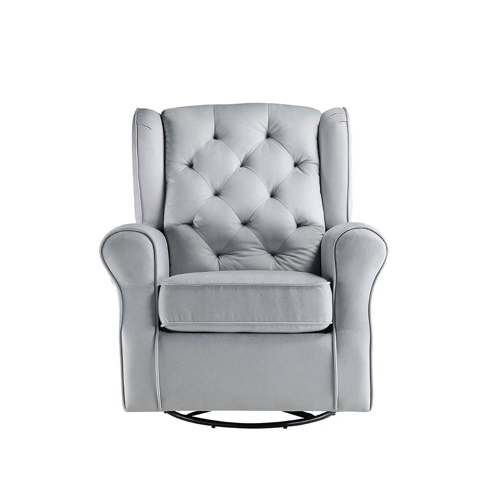 Zeger Accent Chair w/Swivel Gray Fabric. Picture 3