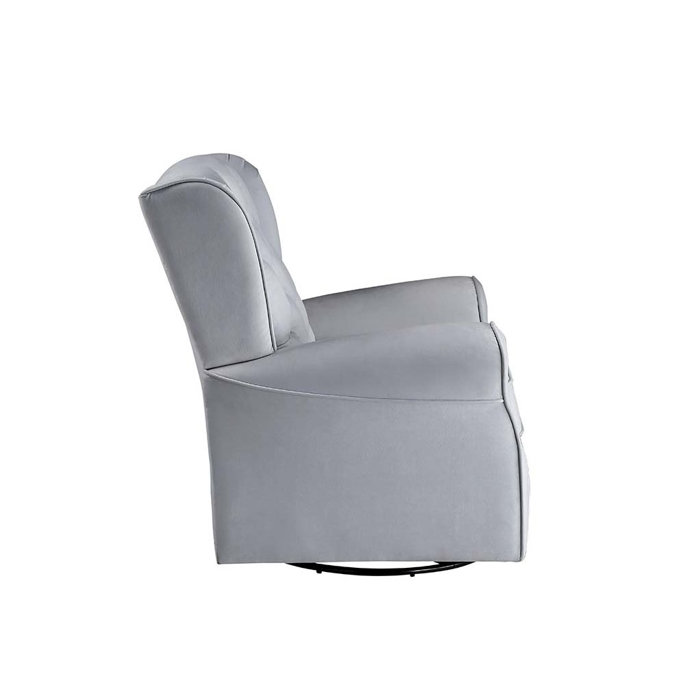 Zeger Accent Chair w/Swivel Gray Fabric. Picture 4