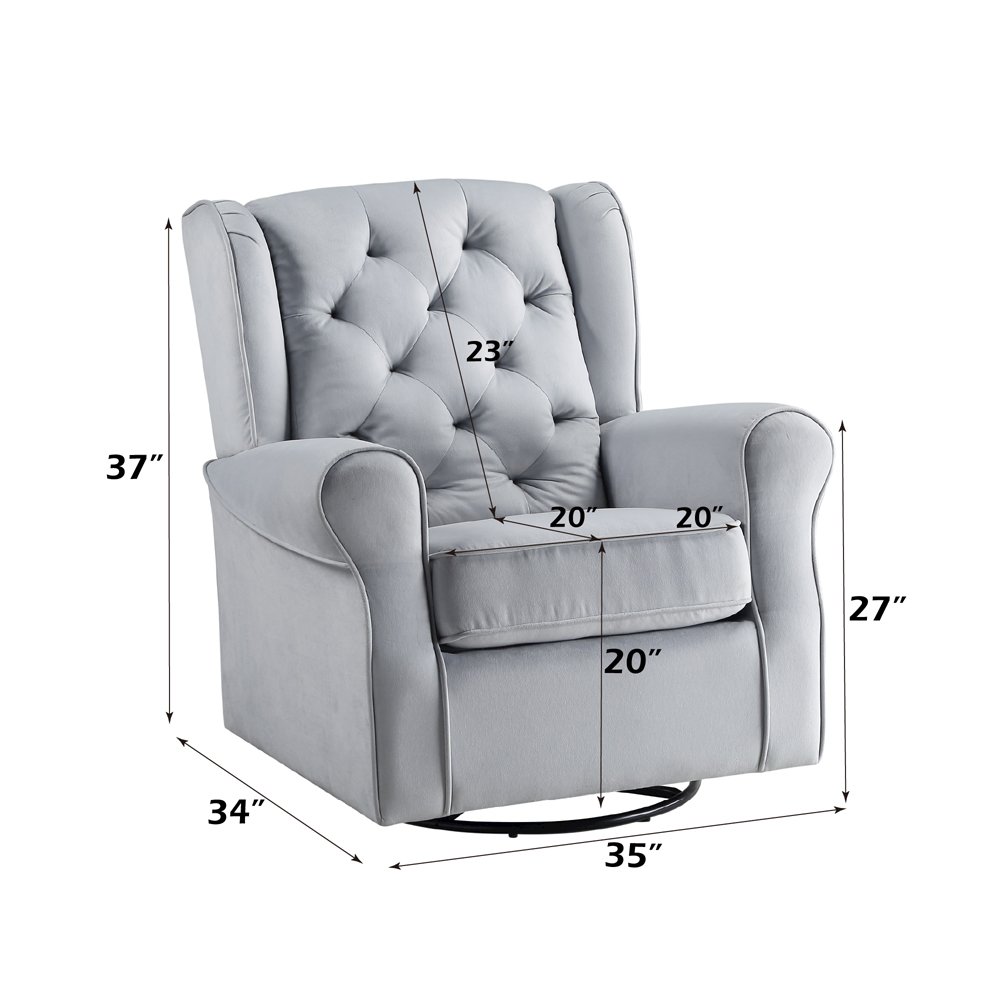 Zeger Accent Chair w/Swivel Gray Fabric. Picture 7
