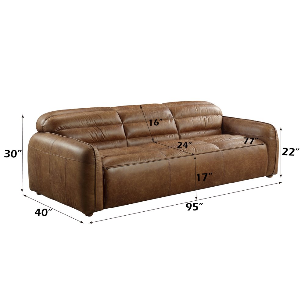 Rafer Sofa Cocoa Top Grain Leather. Picture 7