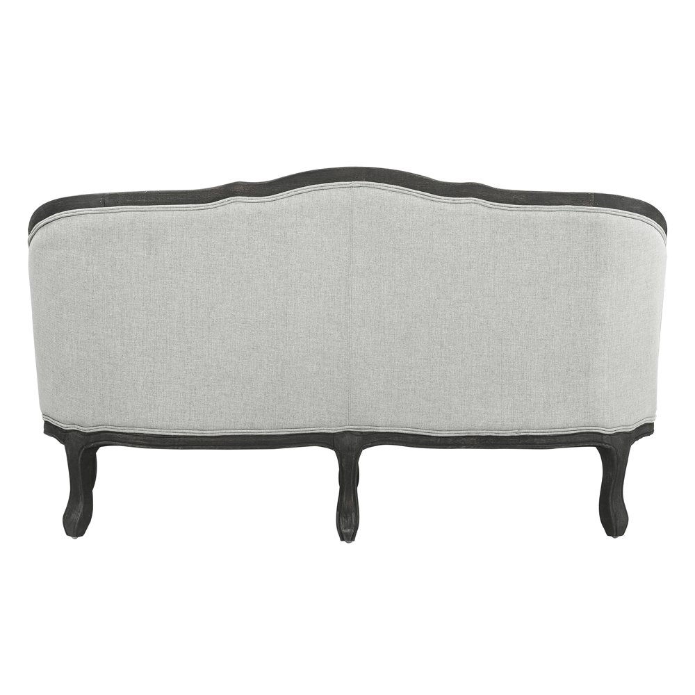 Samael Loveseat w/2 Pillows Gray Linen & Dark Brown. Picture 4