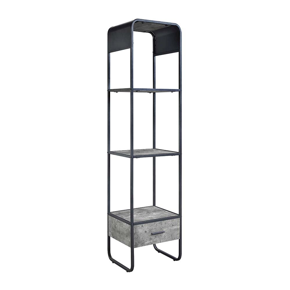 Raziela TV Stand Side Pier Concrete Gray & Black. Picture 1