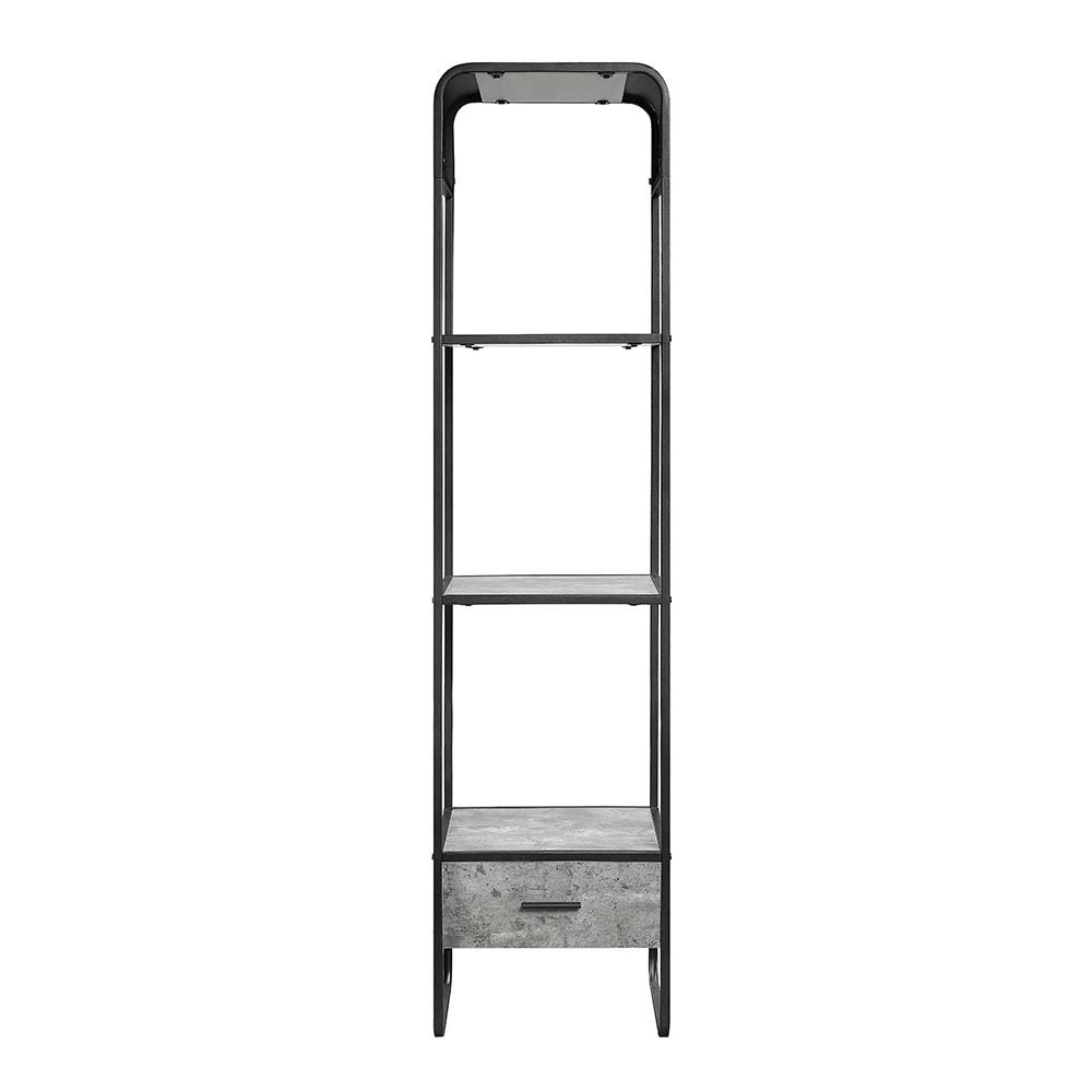 Raziela TV Stand Side Pier Concrete Gray & Black. Picture 2