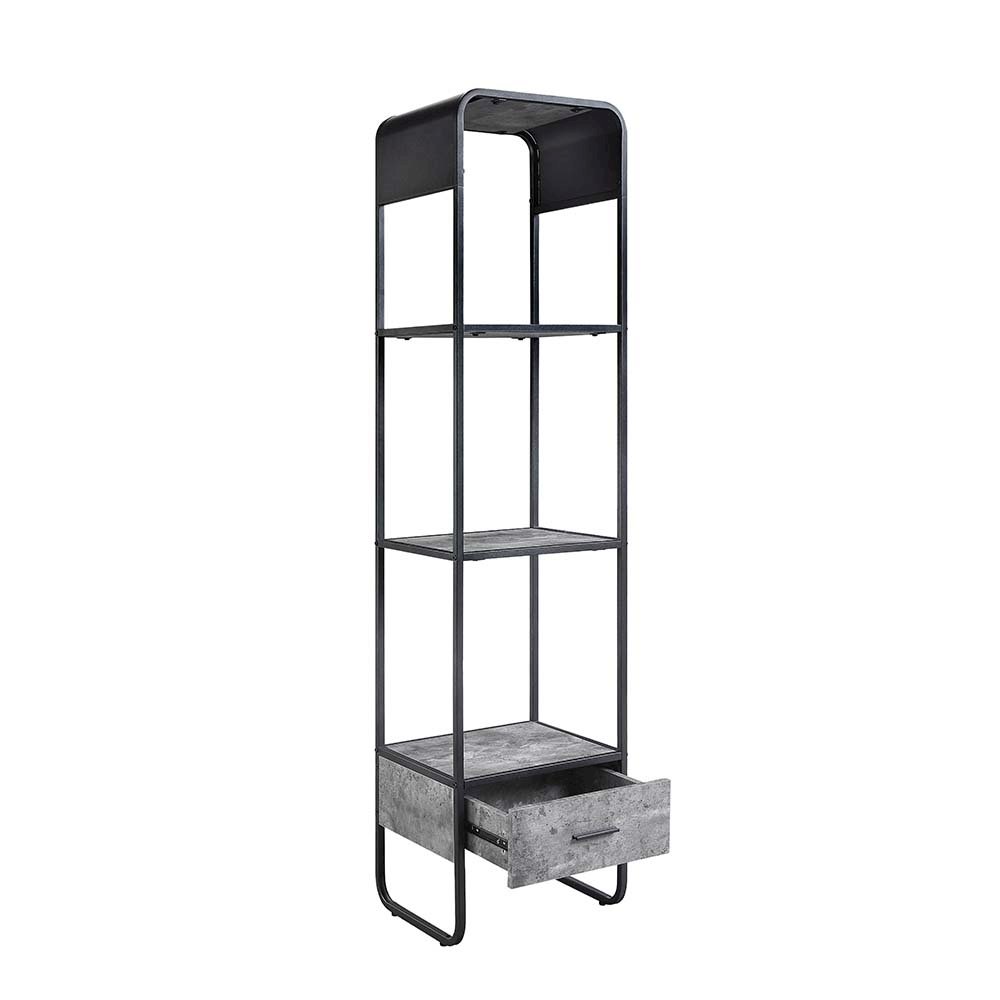 Raziela TV Stand Side Pier Concrete Gray & Black. Picture 3