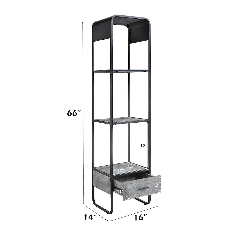 Raziela TV Stand Side Pier Concrete Gray & Black. Picture 5