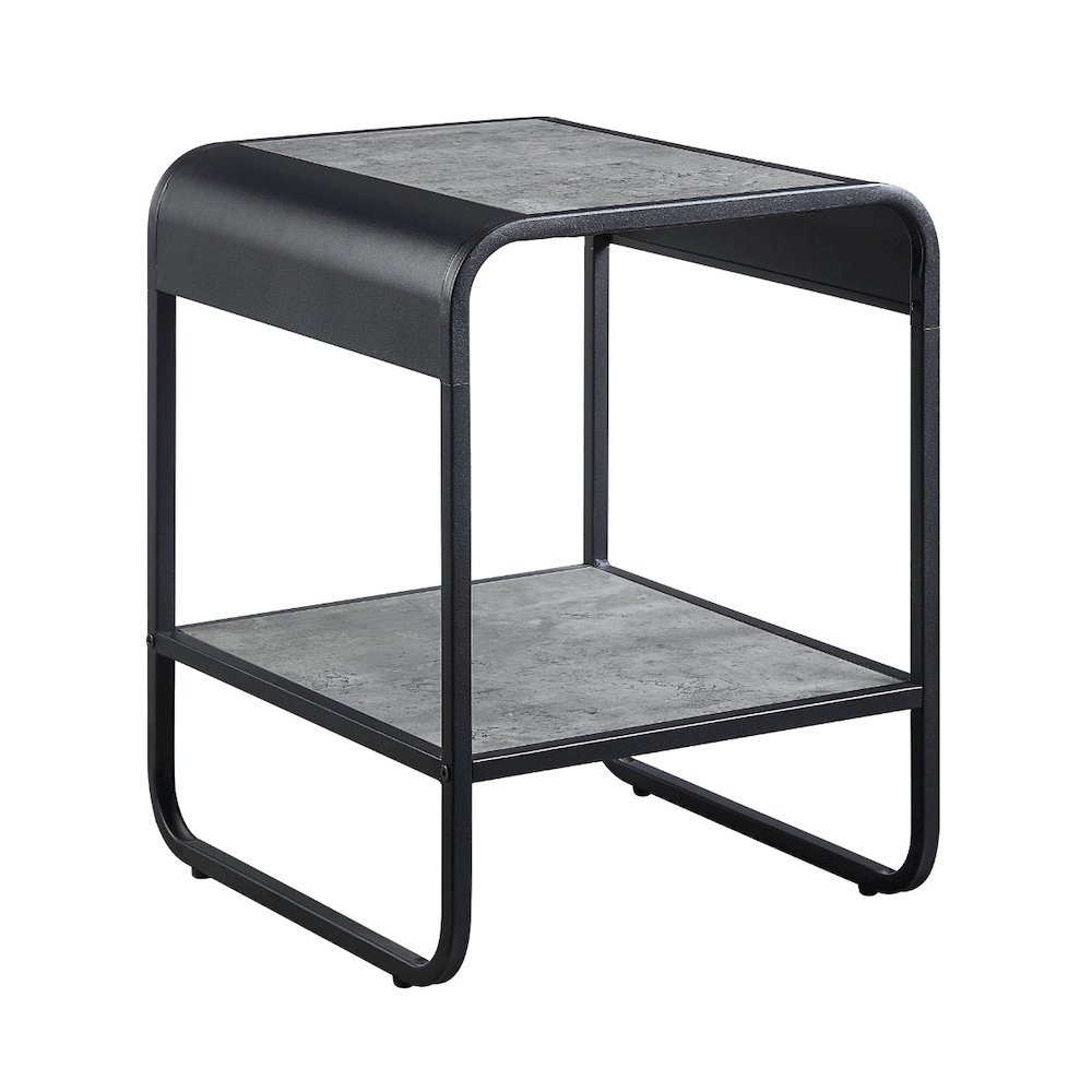 Raziela End Table Concrete Gray & Black. Picture 2