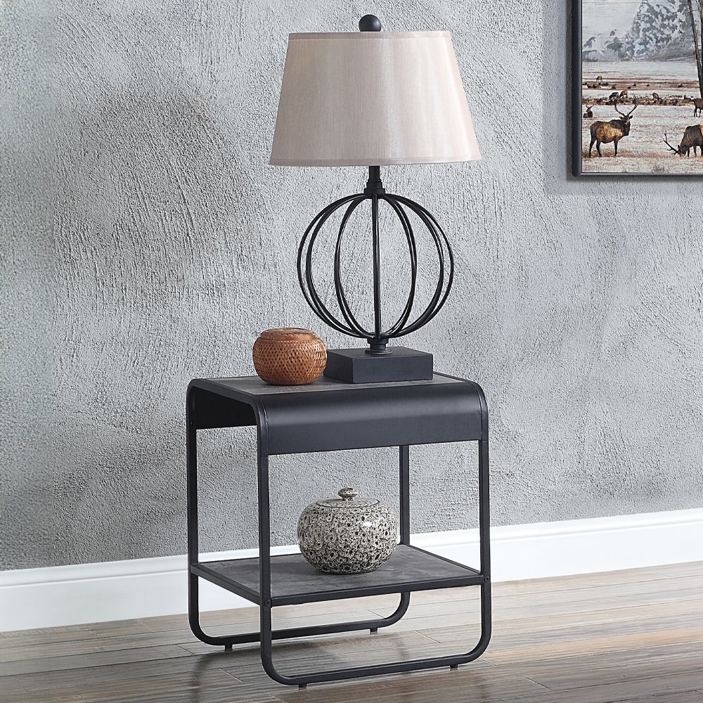 Raziela End Table Concrete Gray & Black. Picture 1