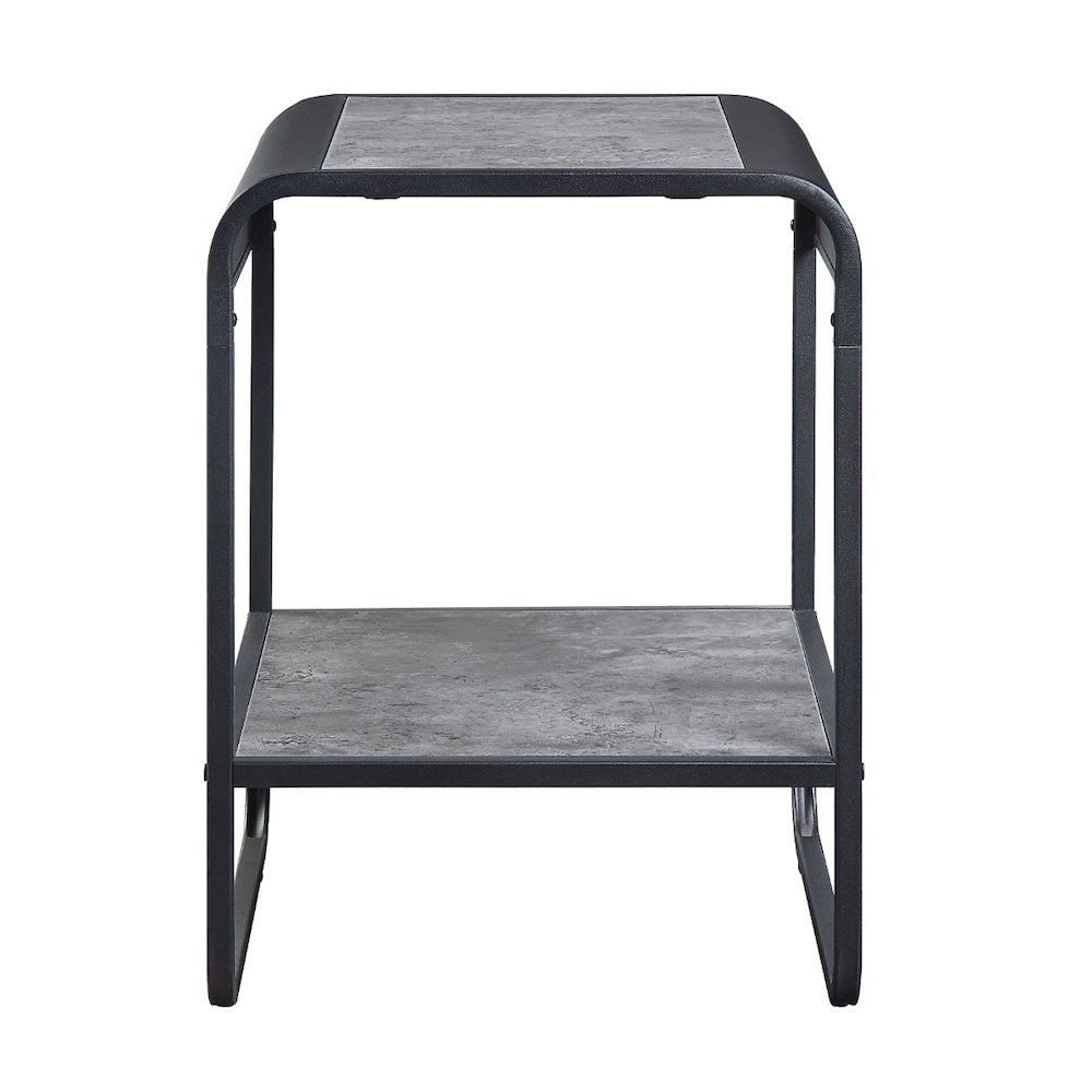Raziela End Table Concrete Gray & Black. Picture 3