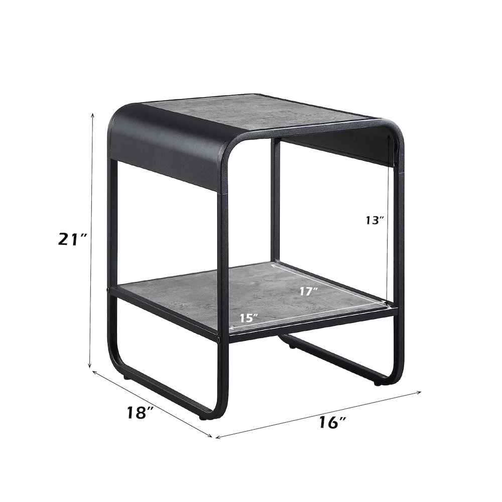 Raziela End Table Concrete Gray & Black. Picture 5
