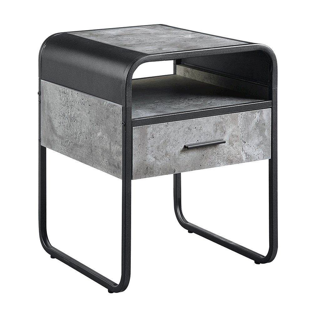 Raziela End Table Concrete Gray & Black. Picture 2