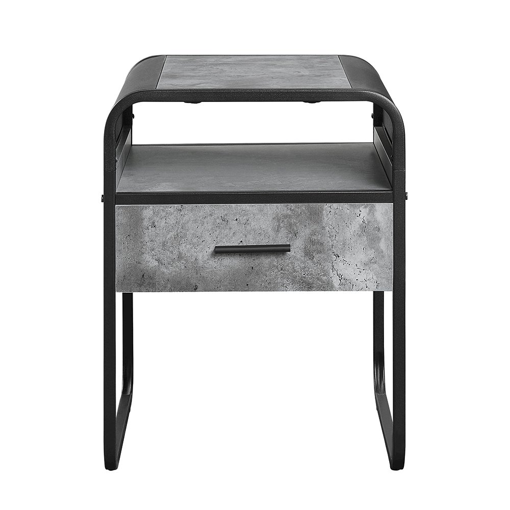 Raziela End Table Concrete Gray & Black. Picture 3