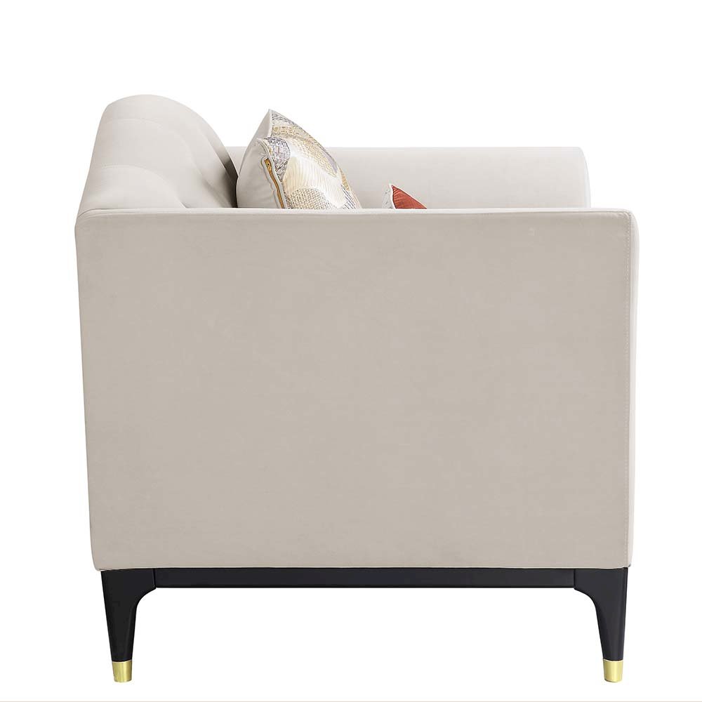 Tayden Chair w/2 Pillows Beige Velvet. Picture 7