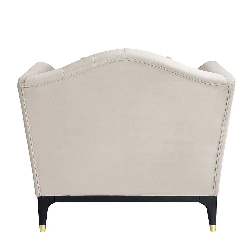 Tayden Chair w/2 Pillows Beige Velvet. Picture 8