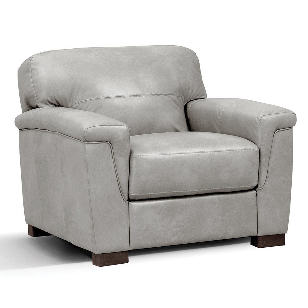 Cornelia Chair Pearl Gray Top Grain Leather. Picture 4