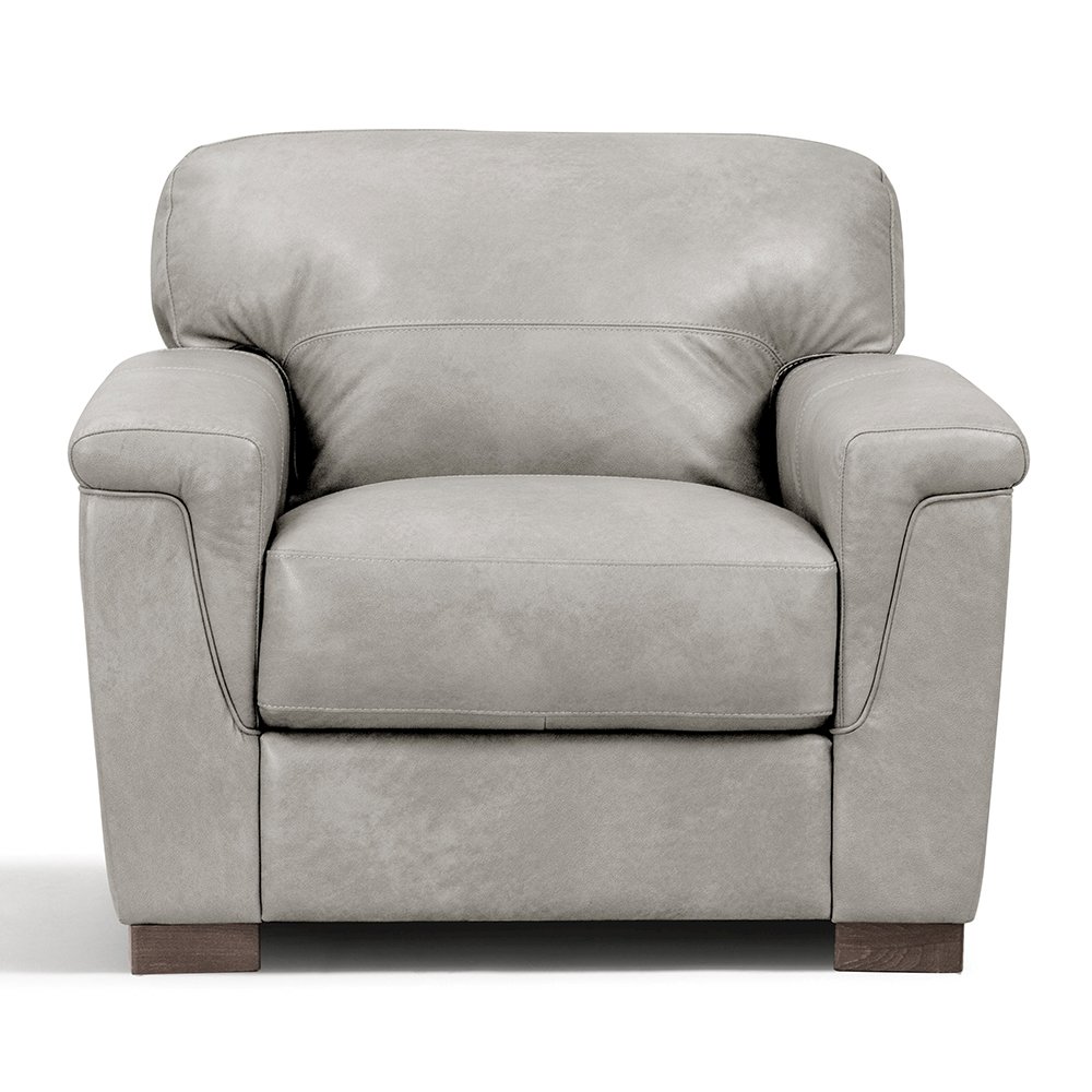 Cornelia Chair Pearl Gray Top Grain Leather. Picture 2