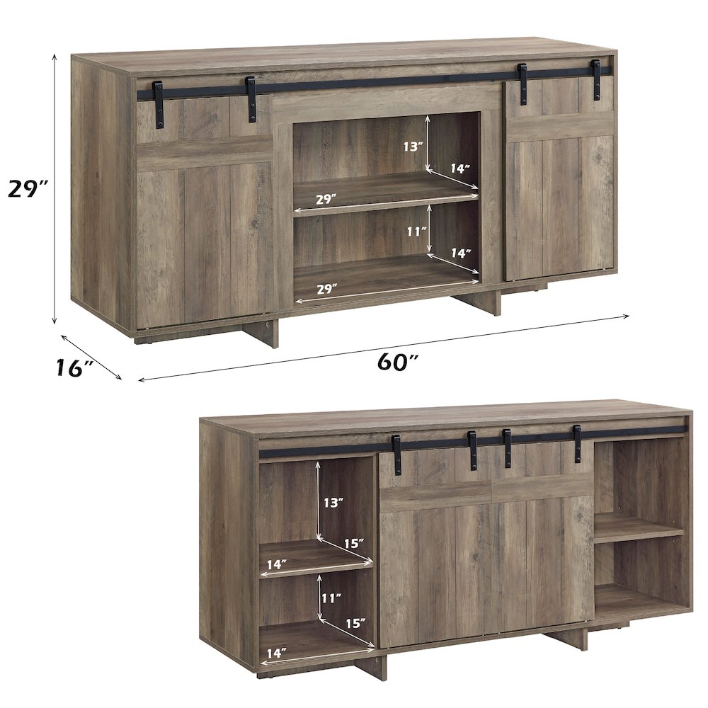Bellarosa TV Stand (Same As 91608) Gray Washed. Picture 8