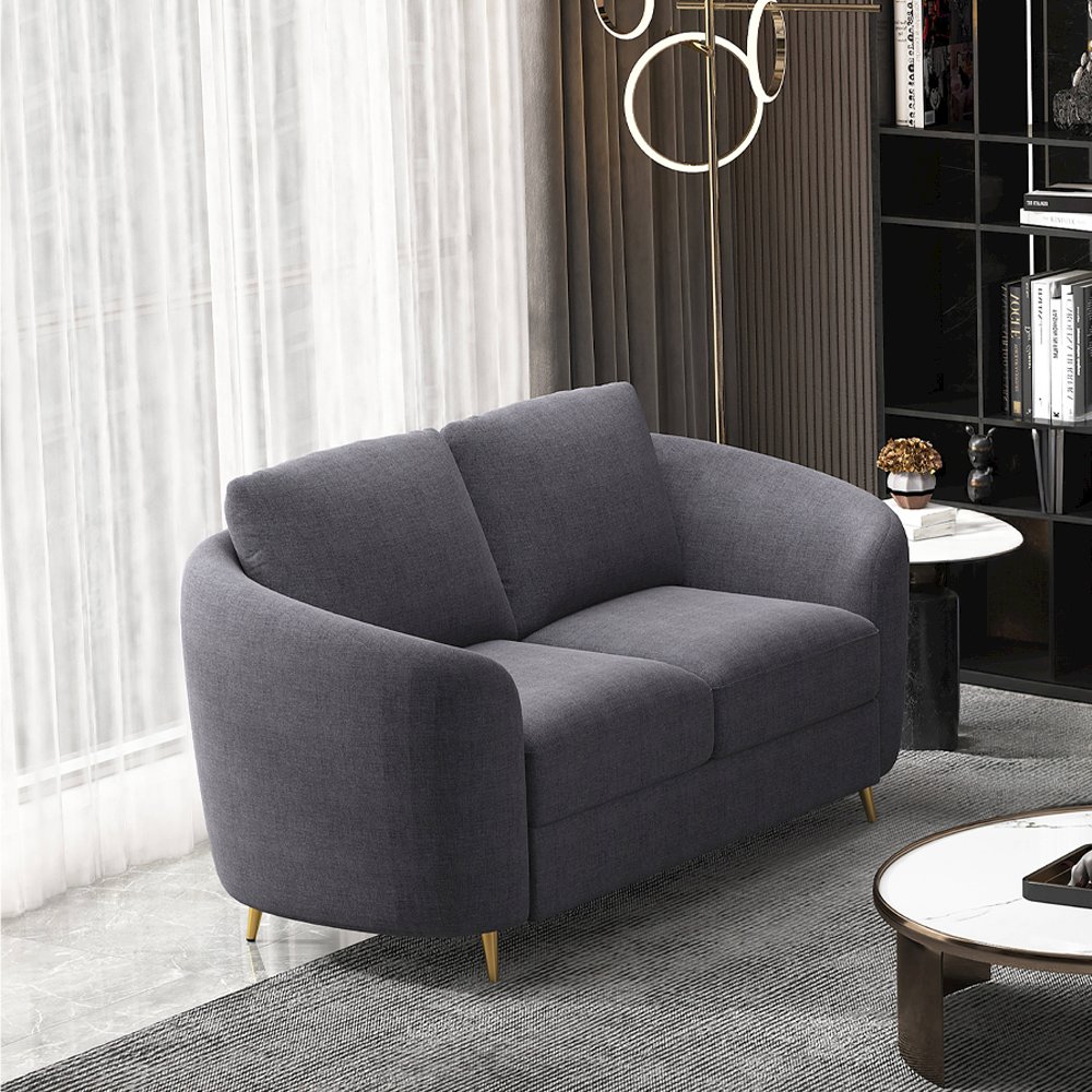 Yuina Loveseat Gray Linen. Picture 1